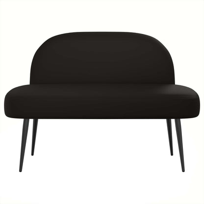 Beklede bank met rugleuning Zwart 110 x 60 x 76 cm Kunstleer
