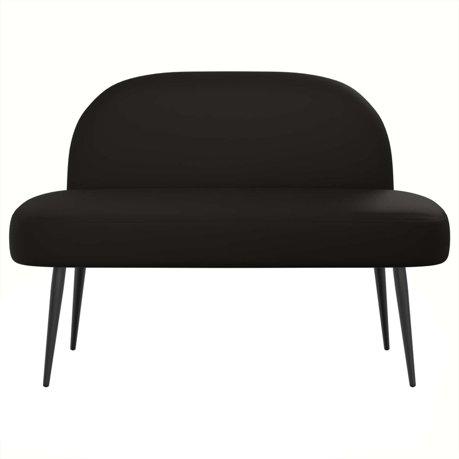 Beklede bank met rugleuning Zwart 110 x 60 x 76 cm Kunstleer