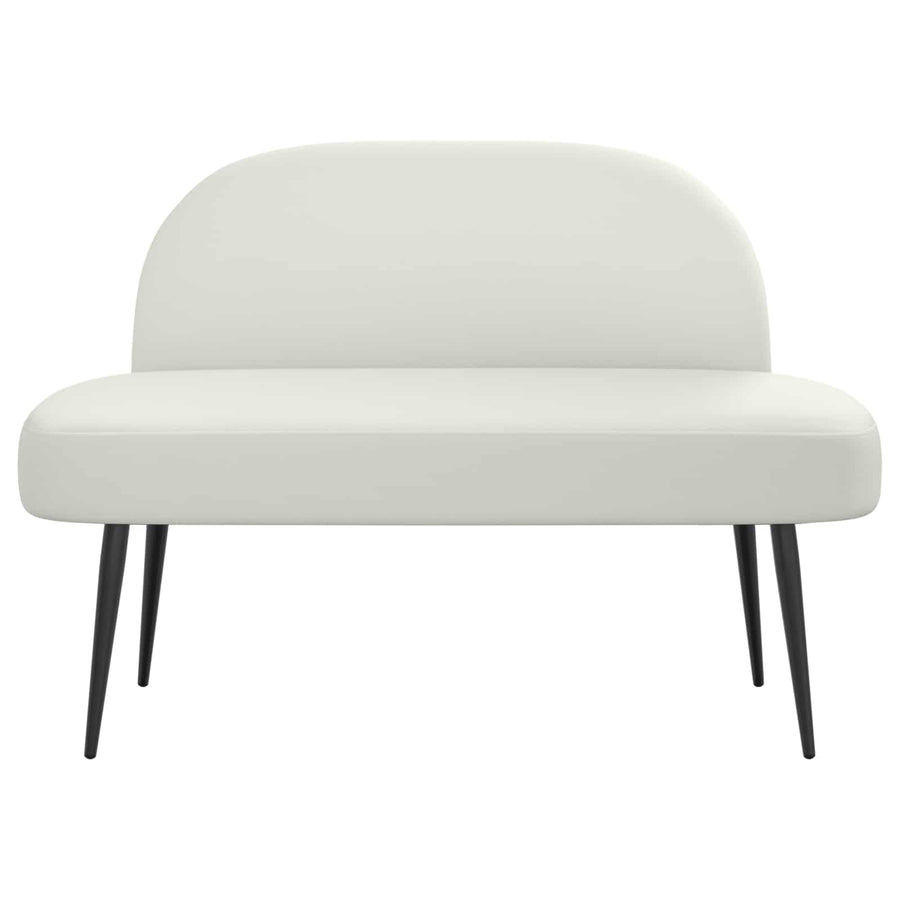 Beklede bank met rugleuning Wit 110 x 60 x 76 cm Kunstleer