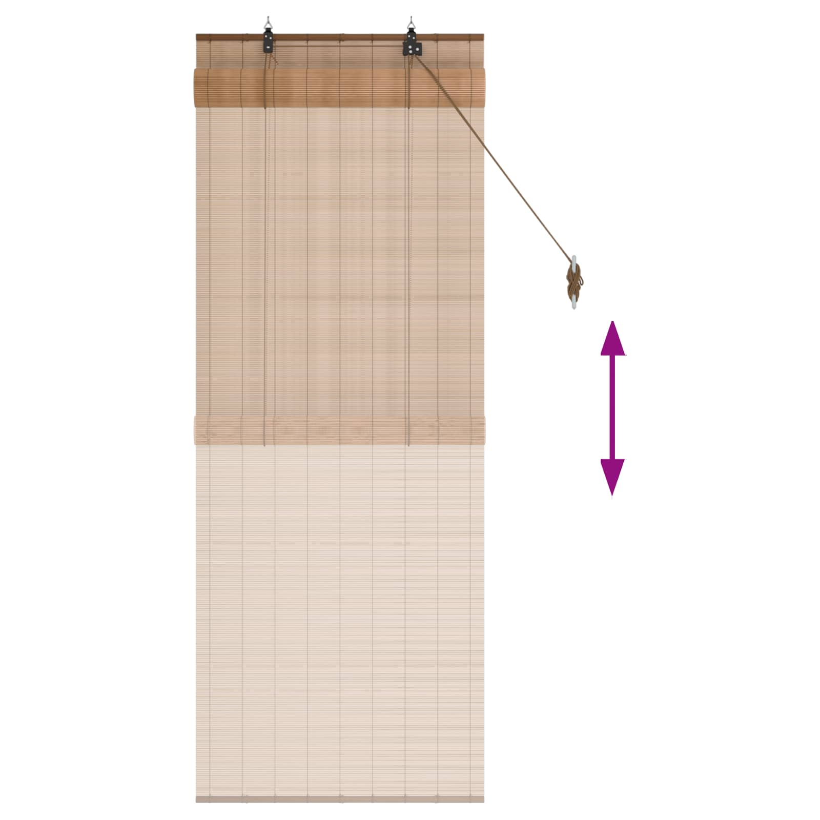 Rolgordijn Bruin 50 x 160 cm Bamboe