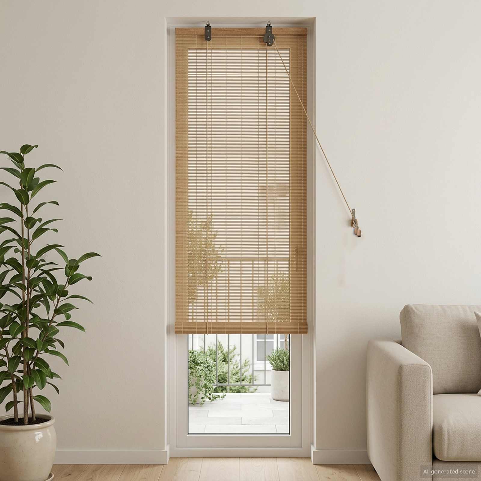 Rolgordijn Bruin 40 x 220 cm Bamboe