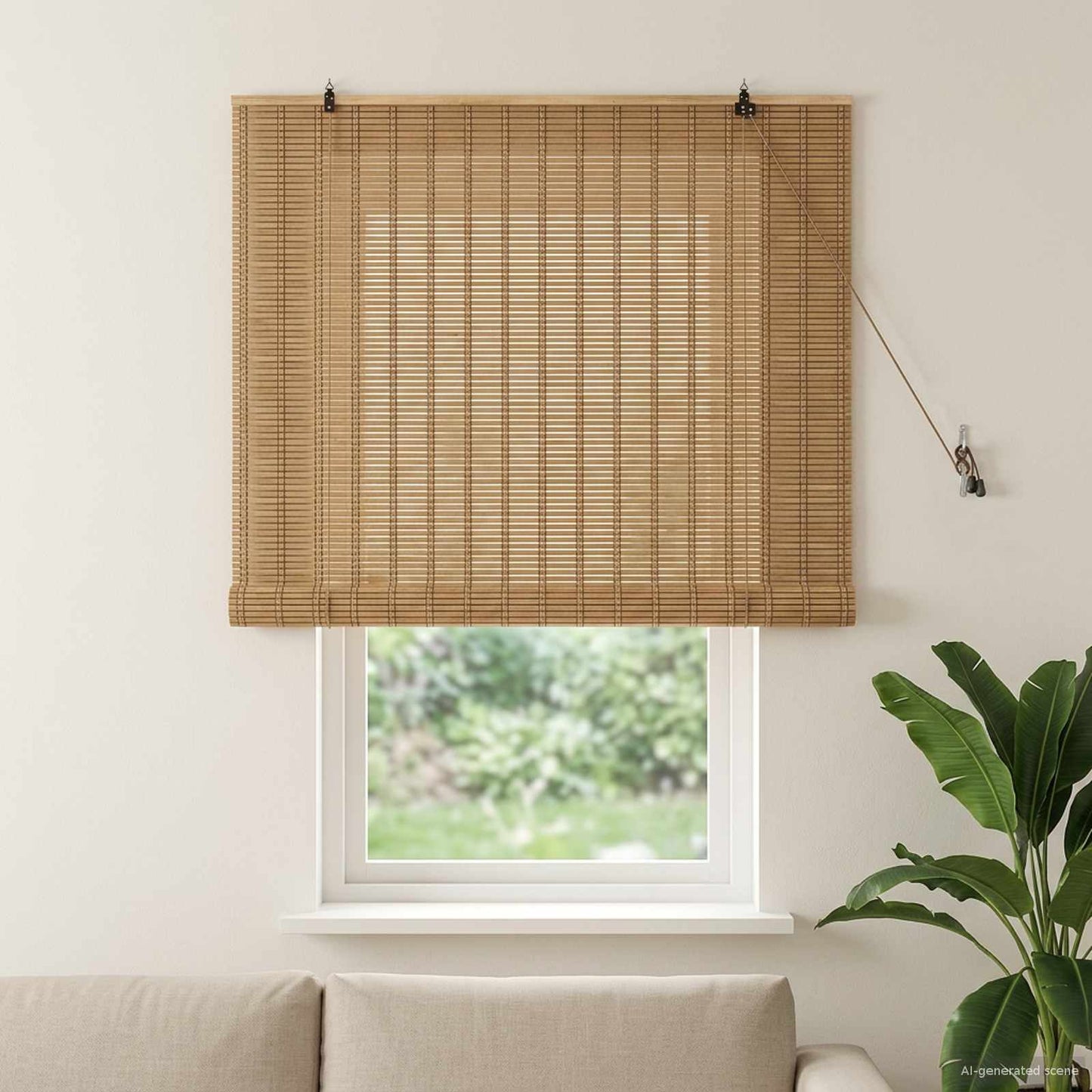 Rolgordijn Natuur 160 x 160 cm Bamboe