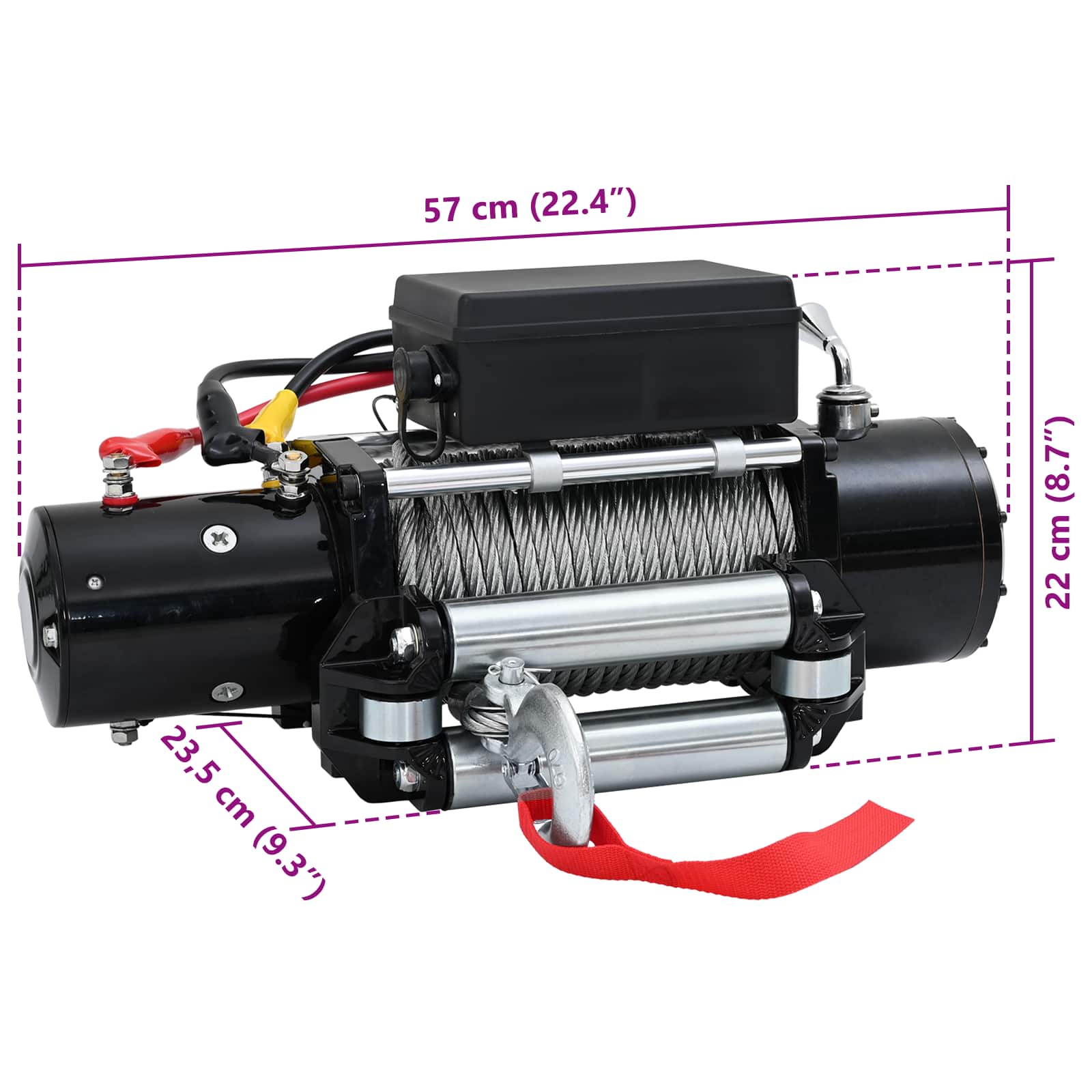 Elektrische lier PVC Zwart