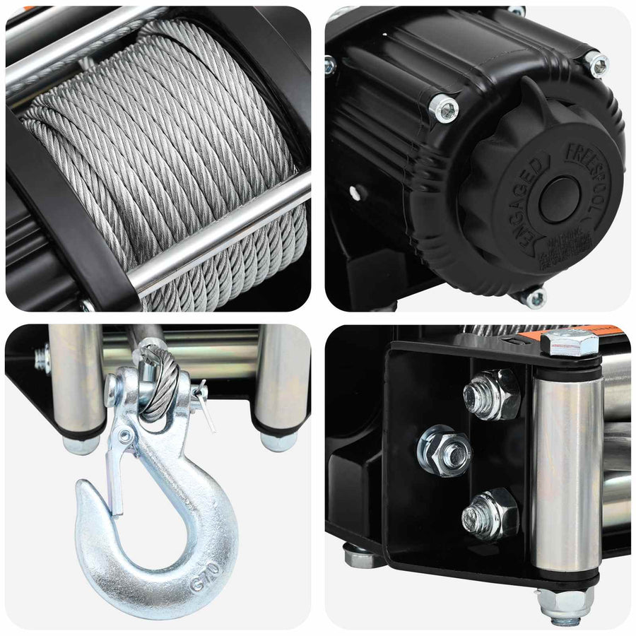 Elektrische lier PVC Zwart