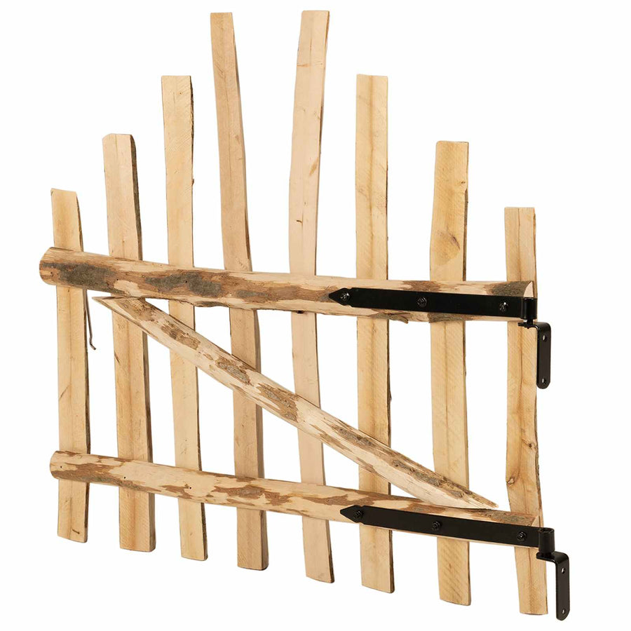 Gebogen hekdeur 100 x 90 cm Geïmpregneerd Hazelhout Naturel