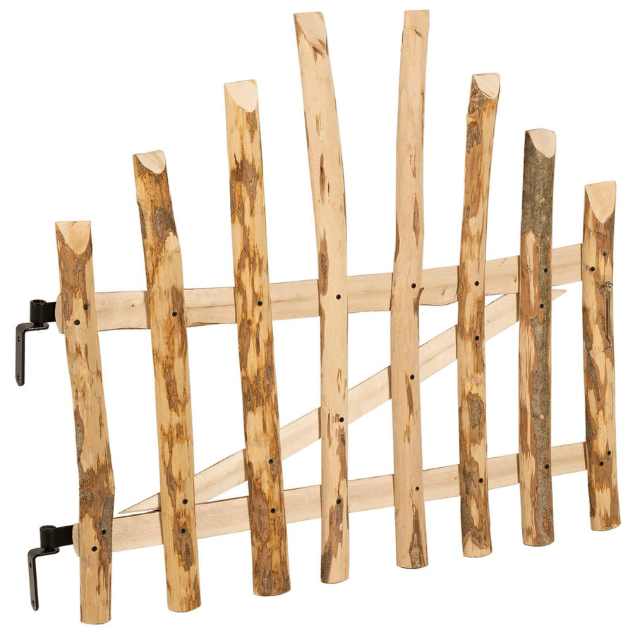 Gebogen hekdeur 100 x 90 cm Geïmpregneerd Hazelhout Naturel