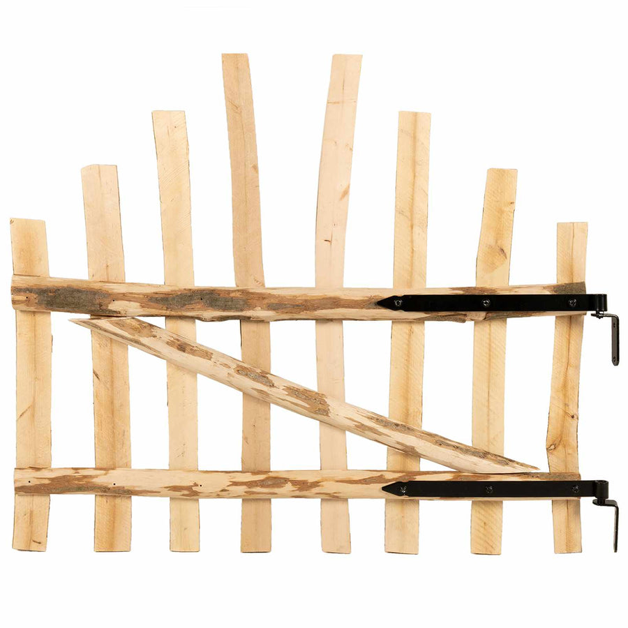Gebogen hekdeur 100 x 90 cm Geïmpregneerd Hazelhout Naturel