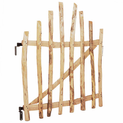 Gebogen hekdeur 100 x 120 cm Geïmpregneerd Hazelhout Naturel