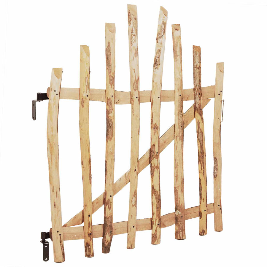 Gebogen hekdeur 100 x 120 cm Geïmpregneerd Hazelhout Naturel