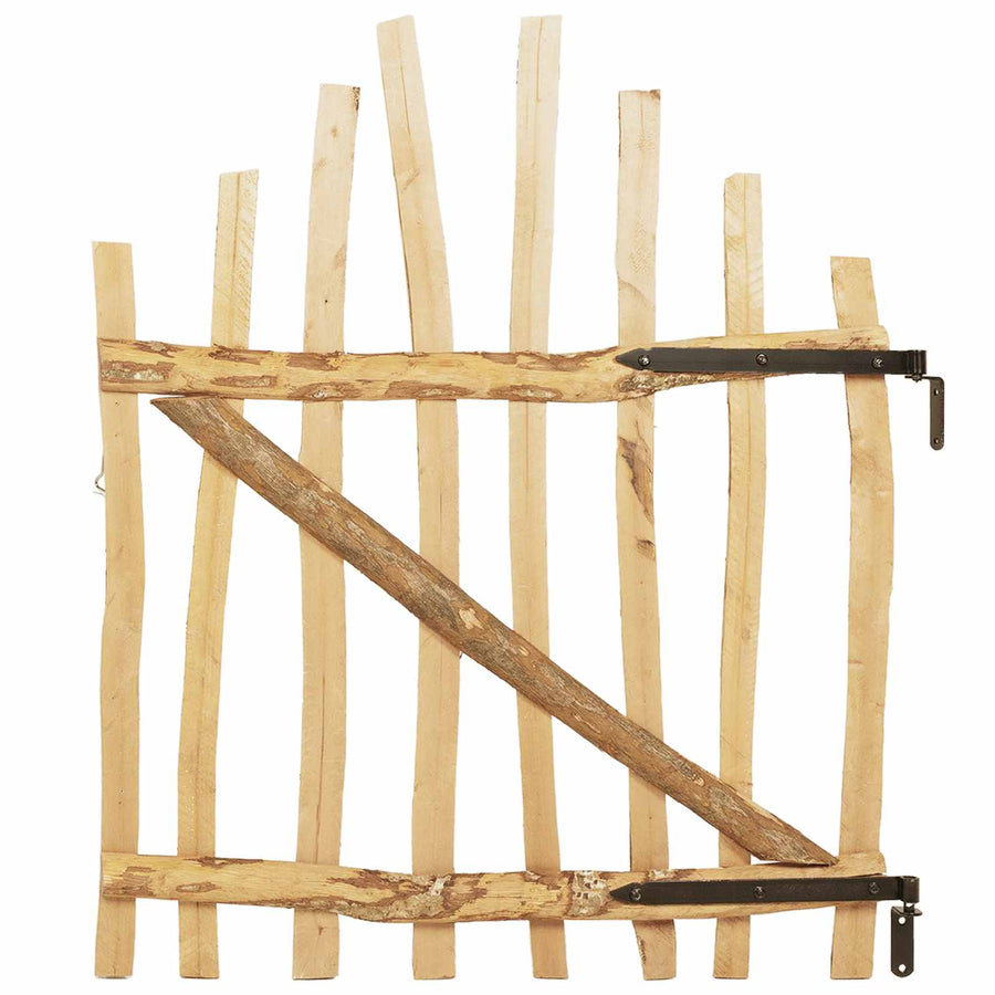 Gebogen hekdeur 100 x 120 cm Geïmpregneerd Hazelhout Naturel