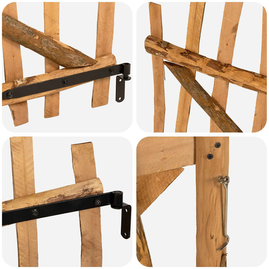 Gebogen hekdeur 100 x 90 cm Geïmpregneerd Hazelhout Bruin