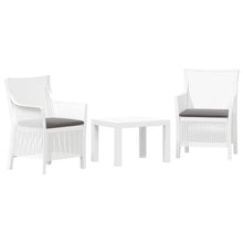 Loungeset met kussen 3 pcs Wit PP
