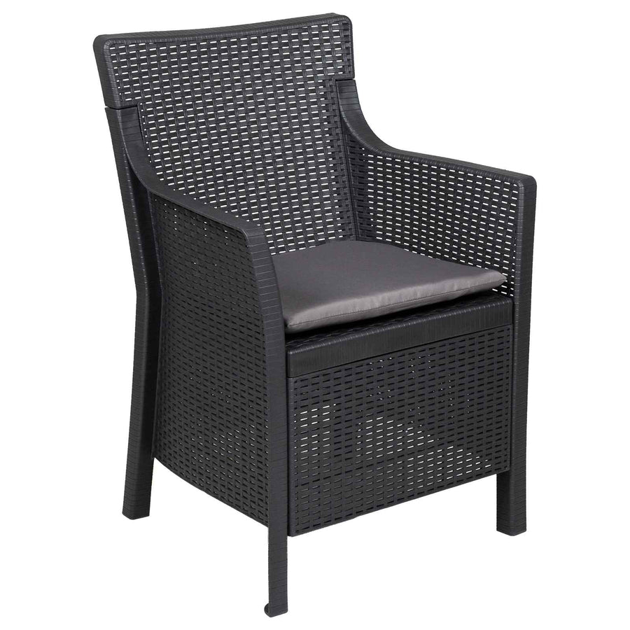 Loungeset met kussen 3 pcs Antracietkleurig PP