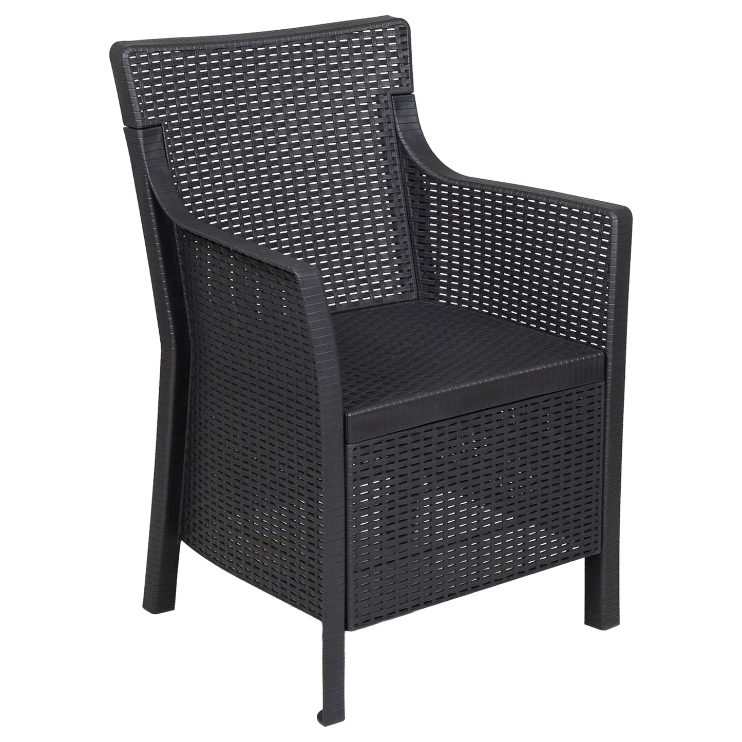 Loungeset met kussen 3 pcs Antracietkleurig PP
