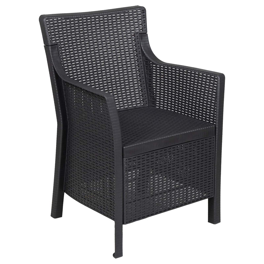 Loungeset met kussen 3 pcs Antracietkleurig PP