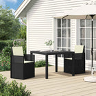 Garden Dining Set with Cushions 3 pcs Anthracite and Cream PP