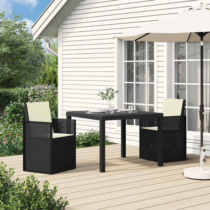 Tuin eettafelset met kussen 3 pcs Antraciet- en crèmekleurig PP