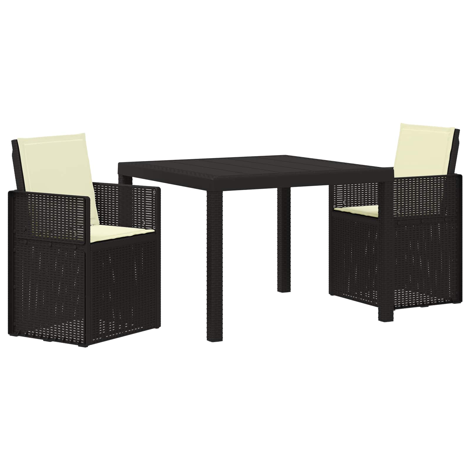 Tuin eettafelset met kussen 3 pcs Antraciet- en crèmekleurig PP