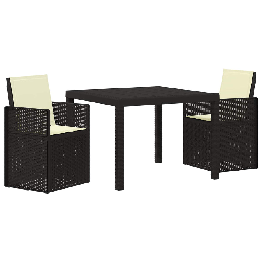 Tuin eettafelset met kussen 3 pcs Antraciet- en crèmekleurig PP