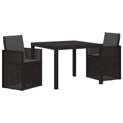 Tuin eettafelset met kussen 3 pcs Antracietkleurig PP