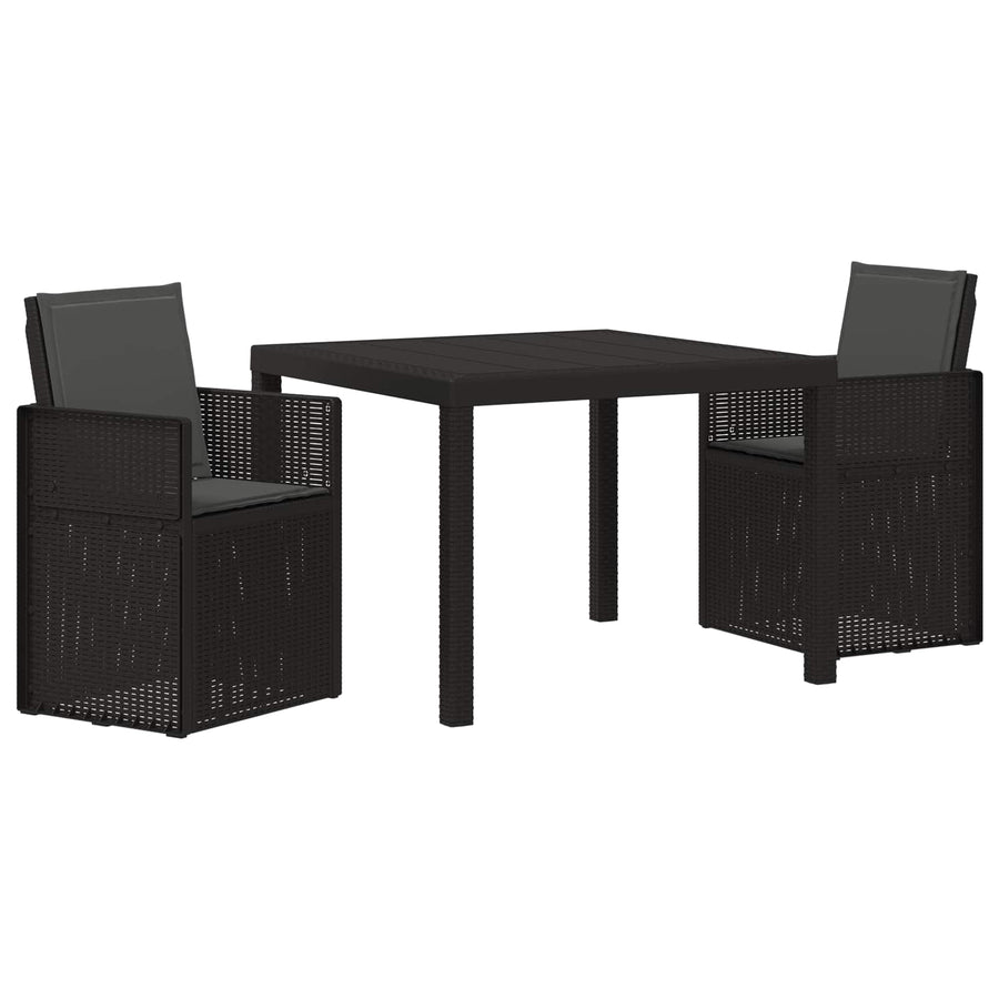 Tuin eettafelset met kussen 3 pcs Antracietkleurig PP