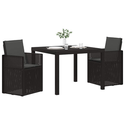 Tuin eettafelset met kussen 3 pcs Antracietkleurig PP