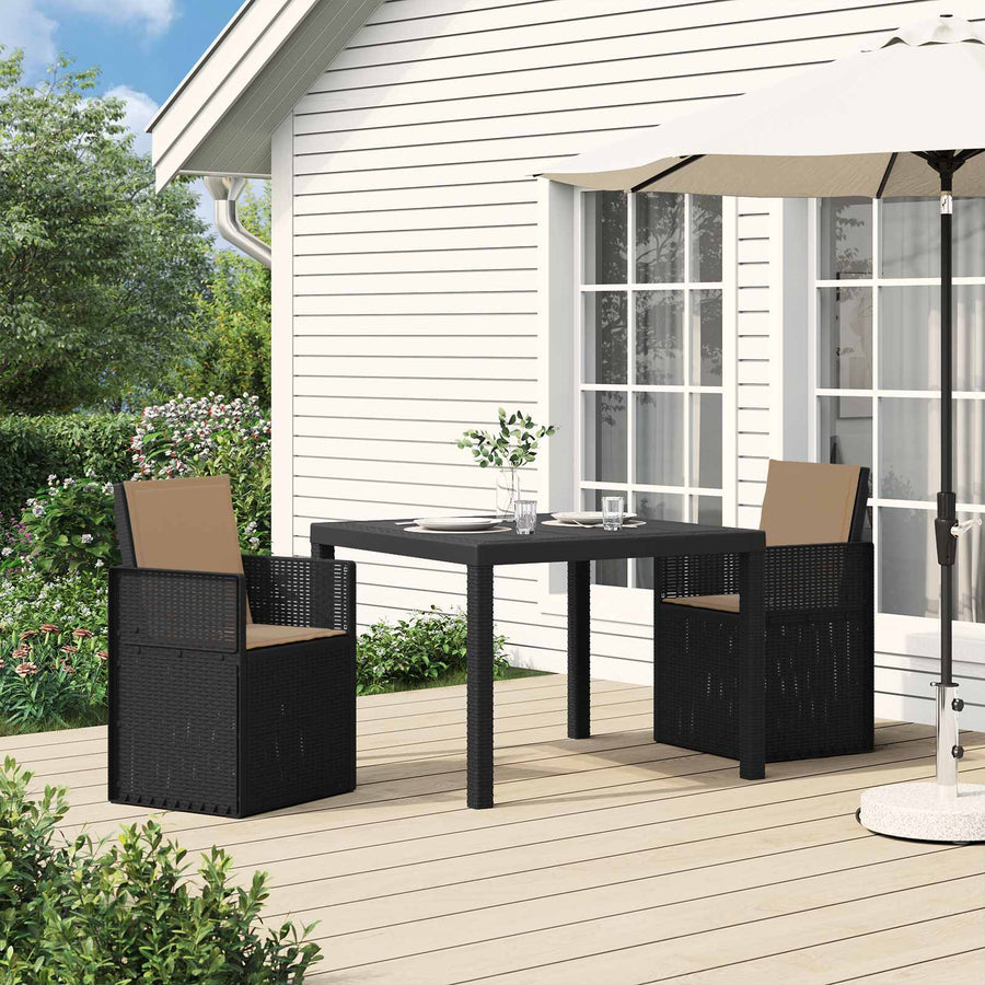 Tuin eettafelset met kussen 3 pcs Antracietkleurig en taupe PP