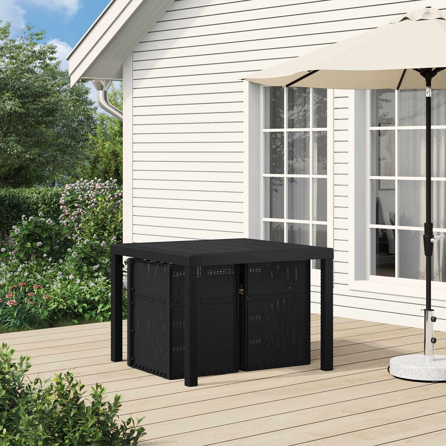 Tuin eettafelset met kussen 3 pcs Antracietkleurig en taupe PP