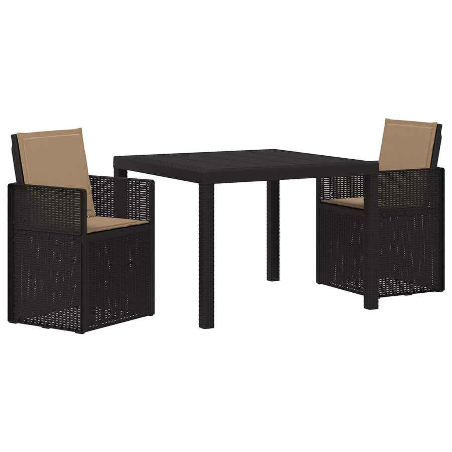 Tuin eettafelset met kussen 3 pcs Antracietkleurig en taupe PP