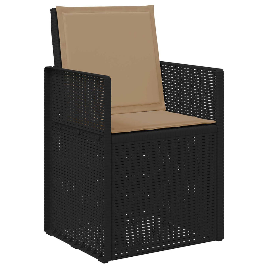 Tuin eettafelset met kussen 3 pcs Antracietkleurig en taupe PP