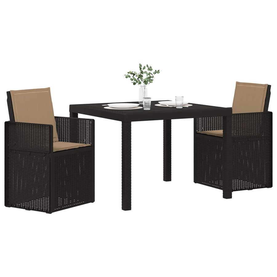 Tuin eettafelset met kussen 3 pcs Antracietkleurig en taupe PP