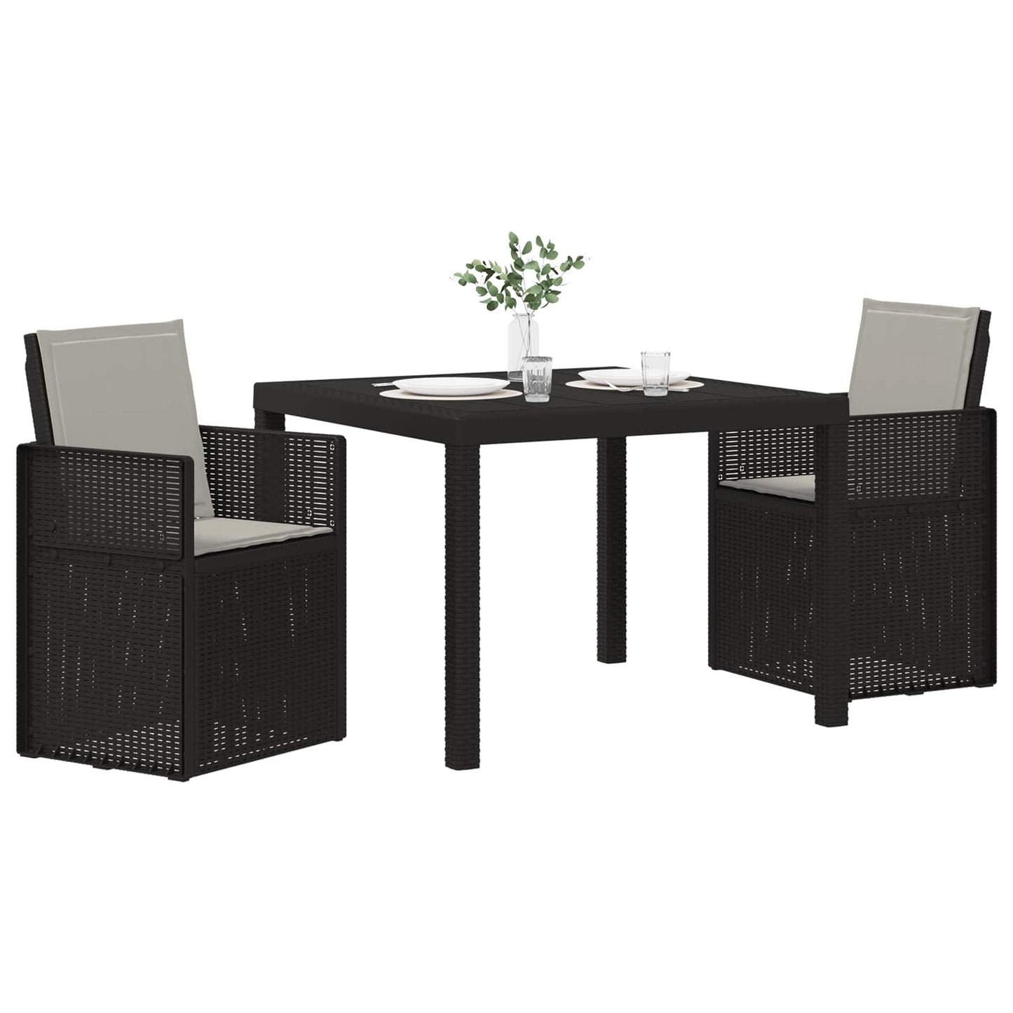 Tuin eettafelset met kussen 3 pcs Anthraciet en Lichtgrijs PP