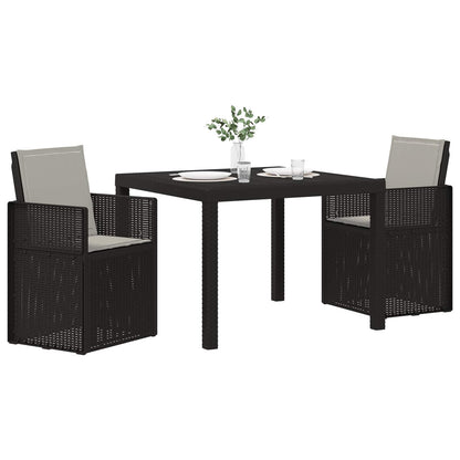 Tuin eettafelset met kussen 3 pcs Anthraciet en Lichtgrijs PP
