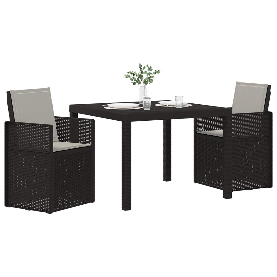 Tuin eettafelset met kussen 3 pcs Anthraciet en Lichtgrijs PP