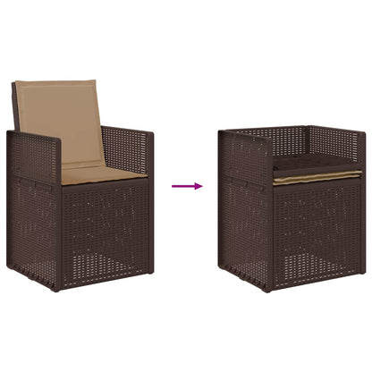 Tuin eettafelset met kussen 3 pcs Bruin en Taupe PP