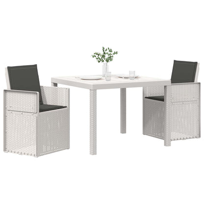 Tuin eettafelset met kussen 3 pcs Wit en antracietkleurig PP