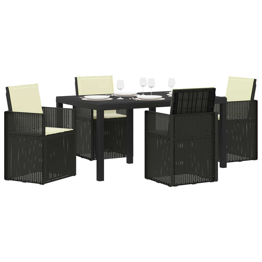 Tuin eettafelset met kussen 5 pcs Antraciet- en crèmekleurig PP