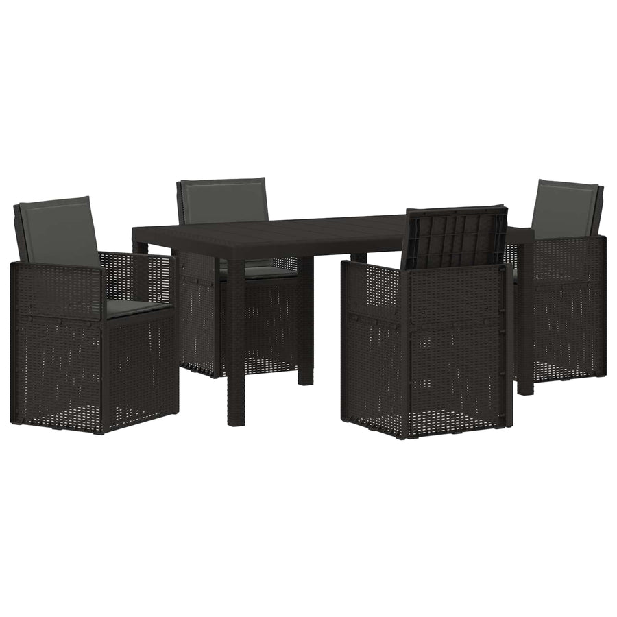 Tuin eettafelset met kussen 5 pcs Antracietkleurig PP
