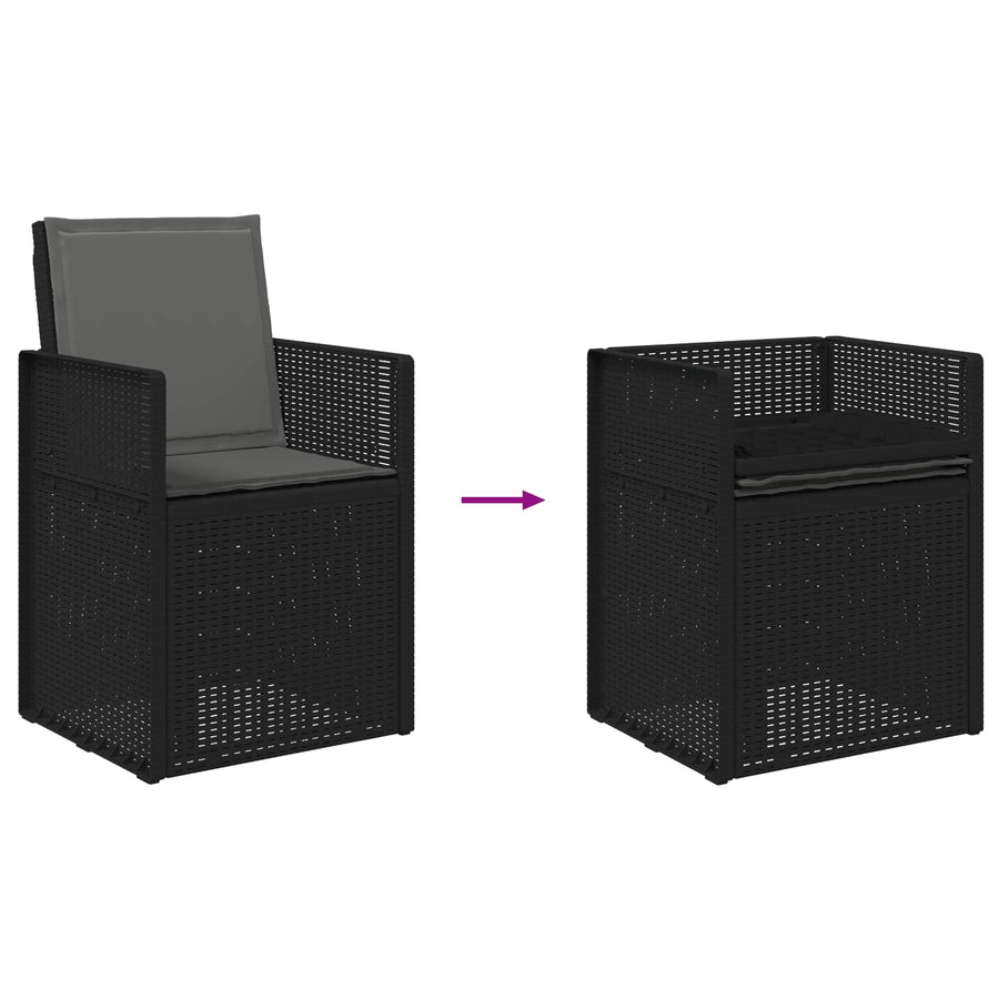 Tuin eettafelset met kussen 5 pcs Antracietkleurig PP