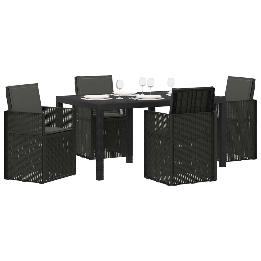 Tuin eettafelset met kussen 5 pcs Antracietkleurig PP
