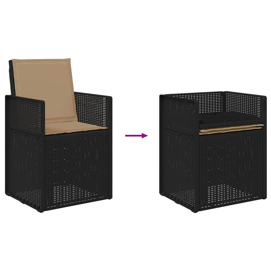 Tuin eettafelset met kussen 5 pcs Antracietkleurig en taupe PP