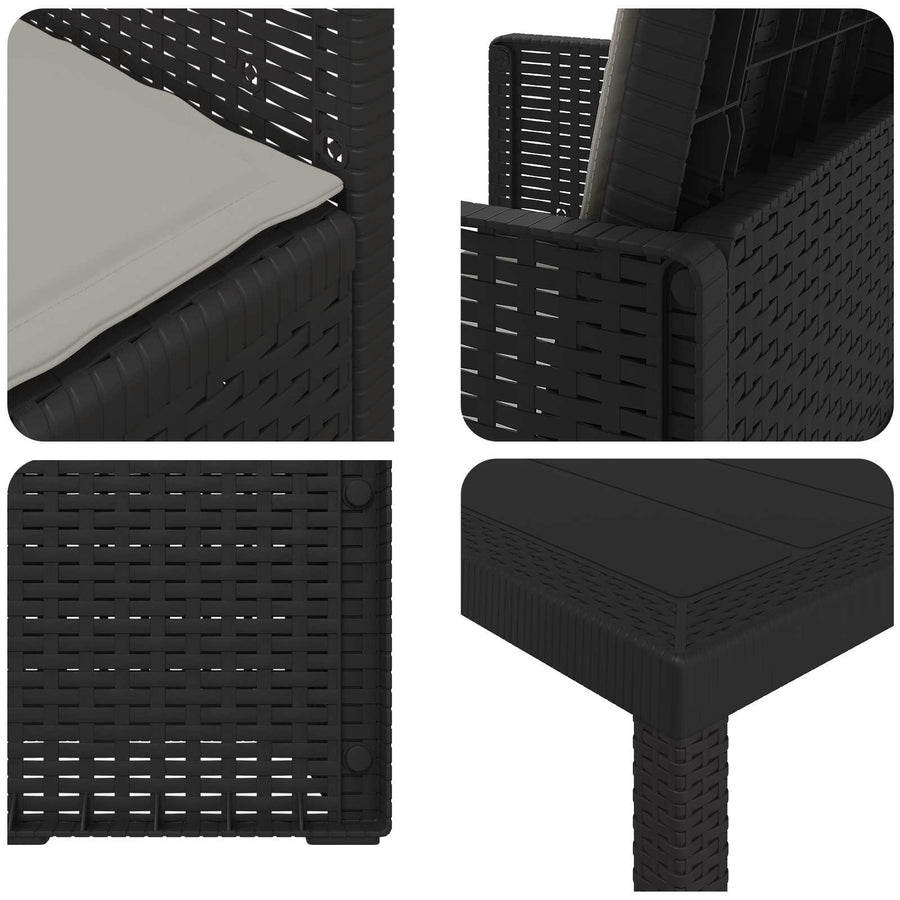 Tuin eettafelset met kussen 5 pcs Anthraciet en Lichtgrijs PP