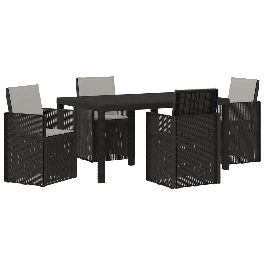 Tuin eettafelset met kussen 5 pcs Anthraciet en Lichtgrijs PP