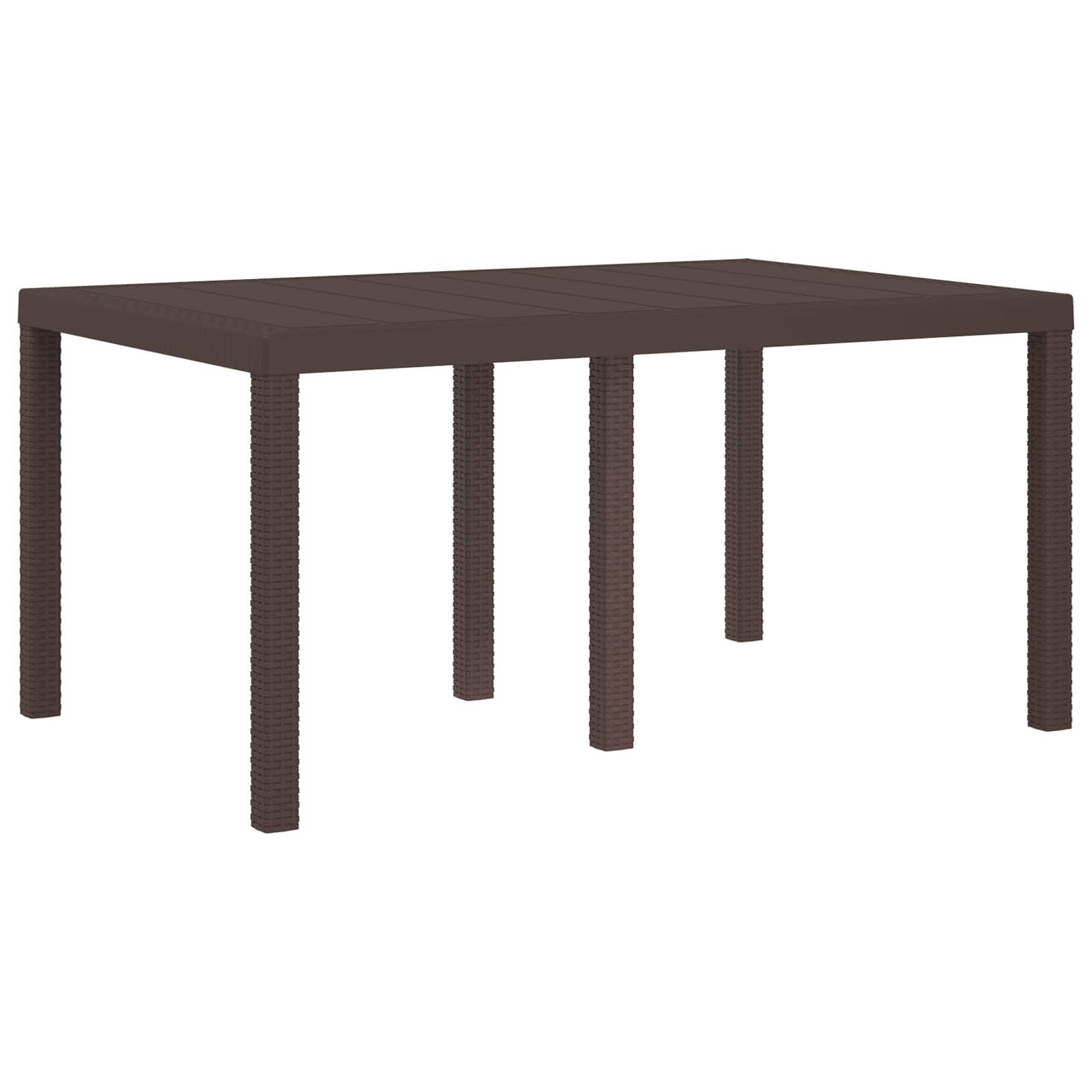 Tuin eettafelset met kussen 5 pcs Bruin en crèmekleurig PP