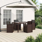 Garden dining set with cushion 5 pcs Brown and anthracite PP