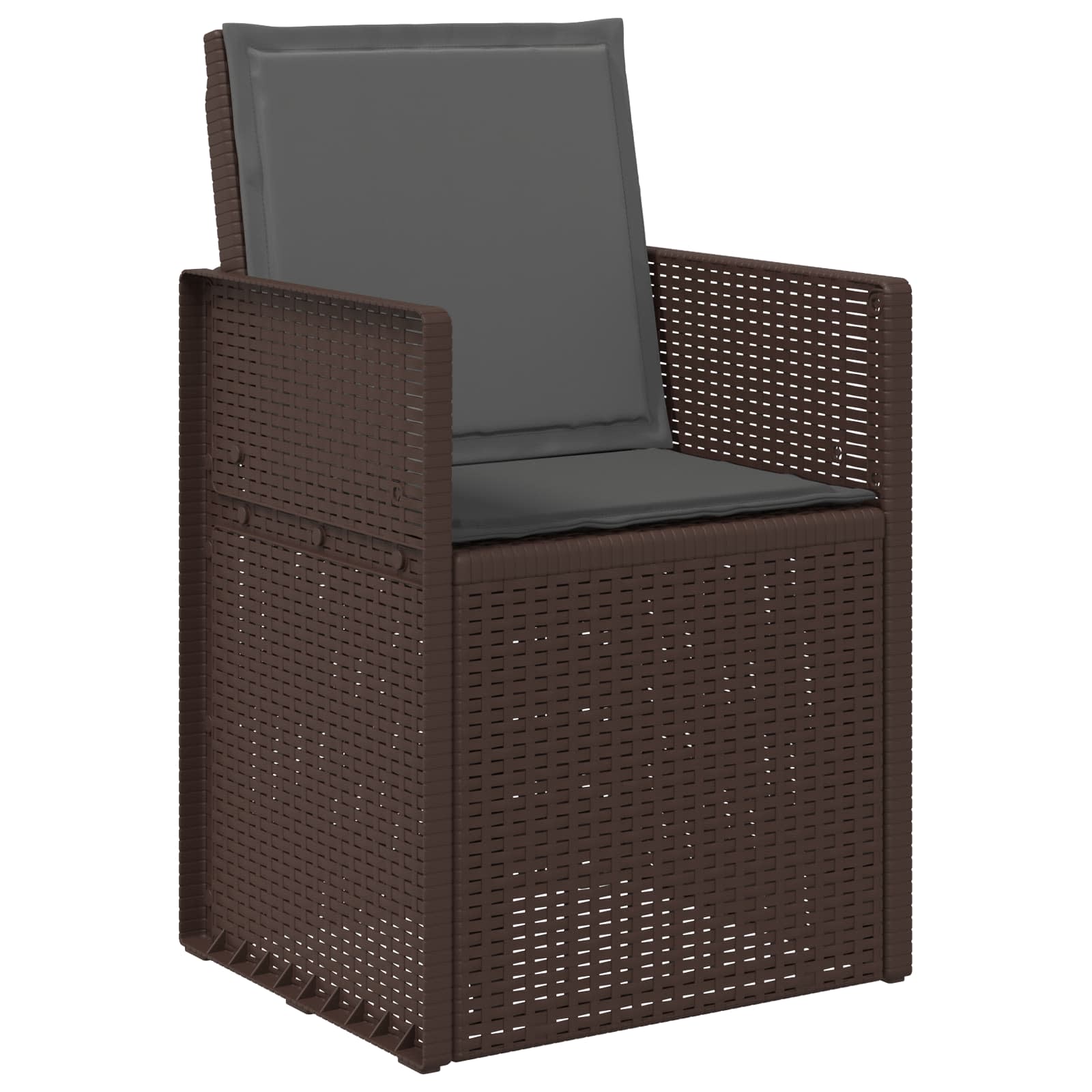 Tuin eettafelset met kussen 5 pcs Bruin en antracietkleurig PP