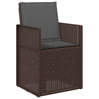 Tuin eettafelset met kussen 5 pcs Bruin en antracietkleurig PP