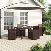 Tuin eettafelset 5-delig bruin taupe