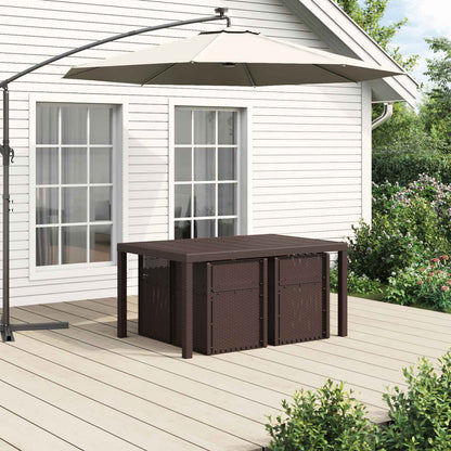 Tuin eettafelset met kussen 5 pcs Bruin en Taupe PP