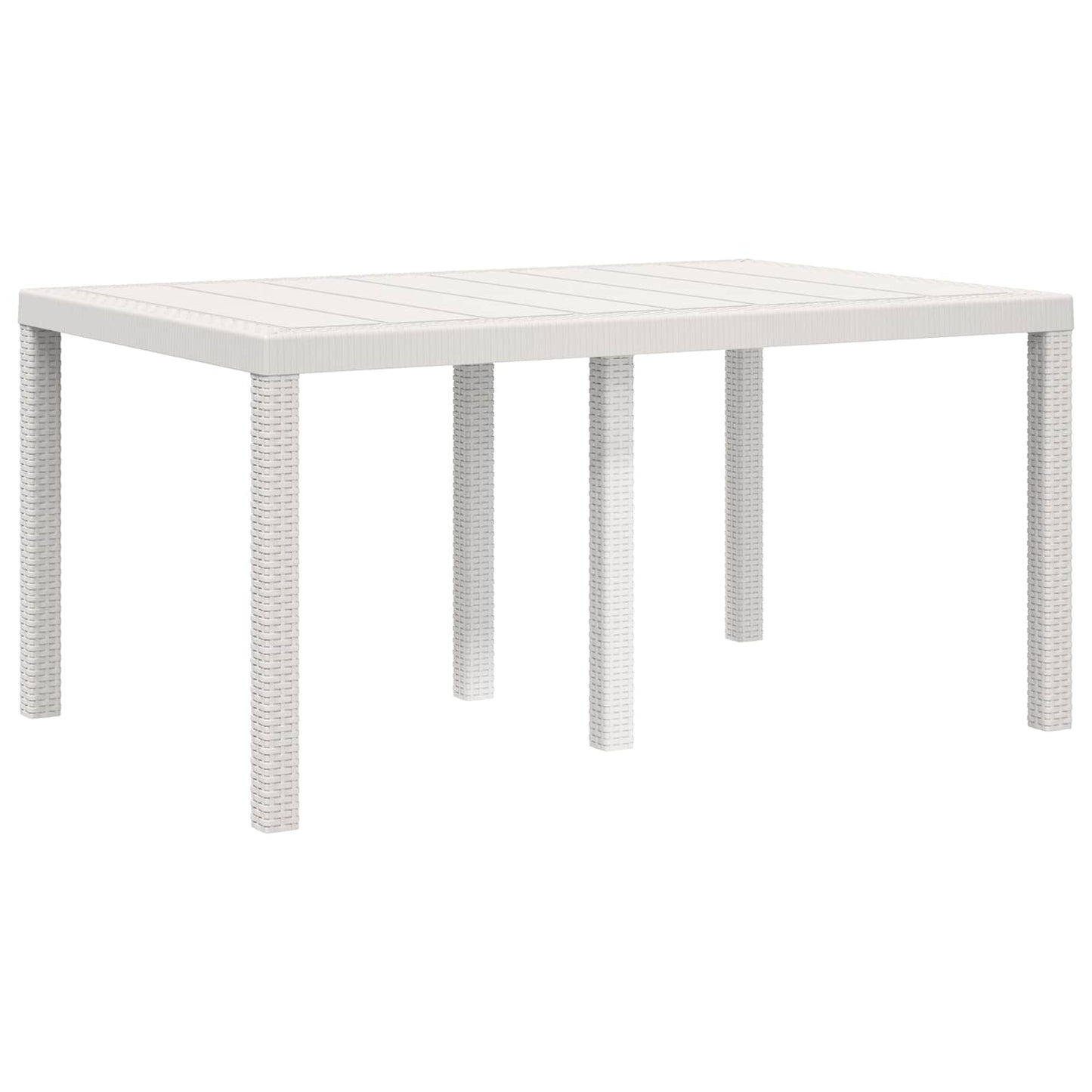 Tuin eettafelset met kussen 5 pcs Wit en crèmekleurig PP